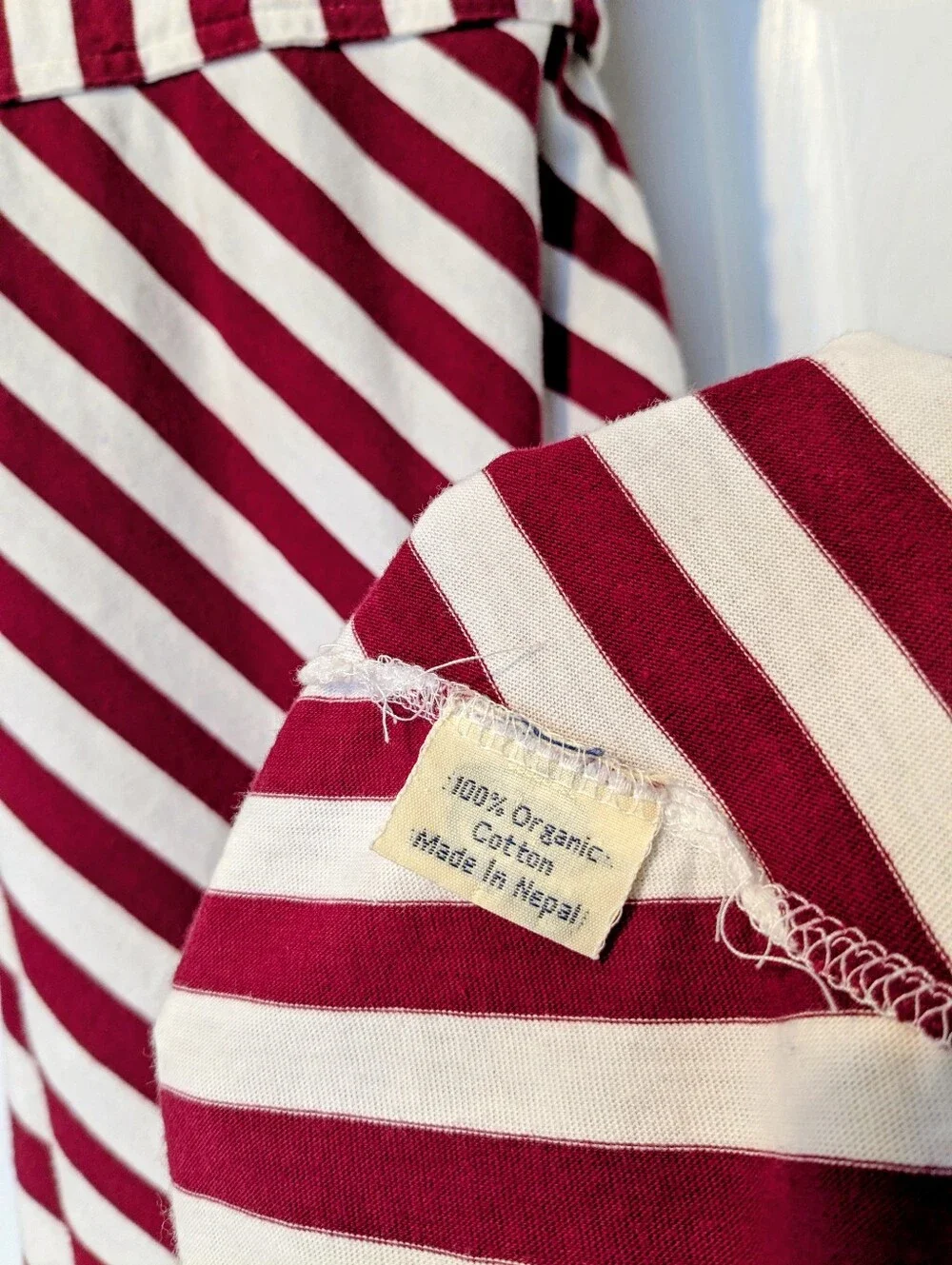 Synergy Modcloth Organic Cotton Red & White Striped Dress